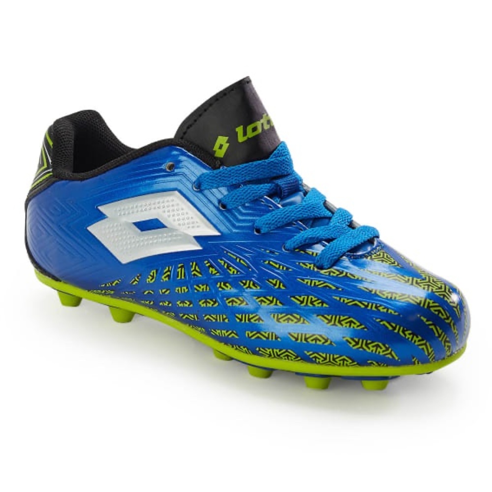 Lotto Kids Blue & Lime Soccer Cleats - Junior Football Boots